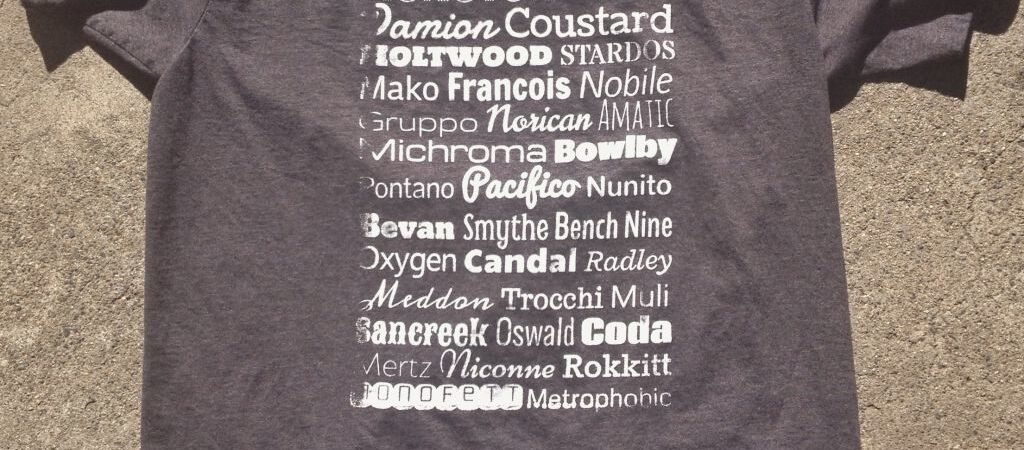 Vernon Adams Font T-Shirt Now Available