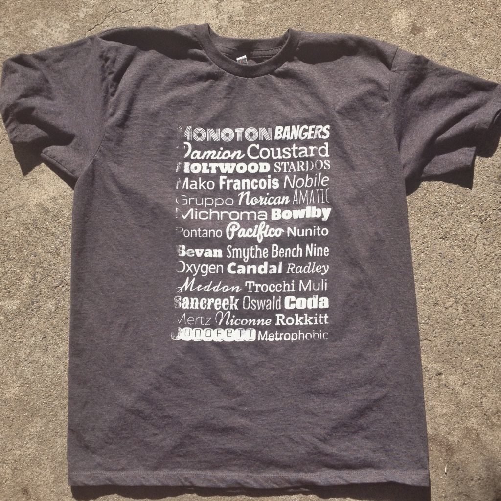 Vernon Adams Font T-Shirt Now Available